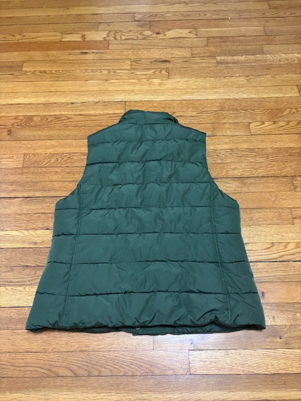 Banana Republic Womens Puffer Vest Size XL Green Fleece Lined Full Zip Insulated - Picture 6 of 6